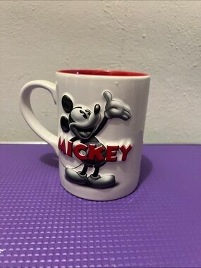 Mickey Character Ceramic Mug - White with Red Interior